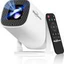 WellSonic Mini Projector with Wifi and Bluetooth, Build-in Android 14, Portable Projector Outdoor&Ceiling Use, Auto Keystonet&270°Rotatable, 200 Ansi, 4k Home Thearter Movie Projector for HDMI USB