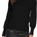 Spicy Sandia Women's Mock Neck Turtleneck Sweaters Long Sleeve Pullover Knit Tops Trendy Dressy Casual Black L