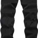 LZLER Mens Ripped Jeans,Distressed Destroyed Slim Fit Straight Leg Denim Pant with Holes (28, Black-979)