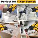 350W Cordless Heat Gun Compatible with Dewalt 20V Battery,Adjustable Temp 1201110,LED Light,Portable Hot Air Gun LCD Digital Display & 4 Nozzles For Shrink Tubing,Crafts,DIY(Tool Only,NO Battery)