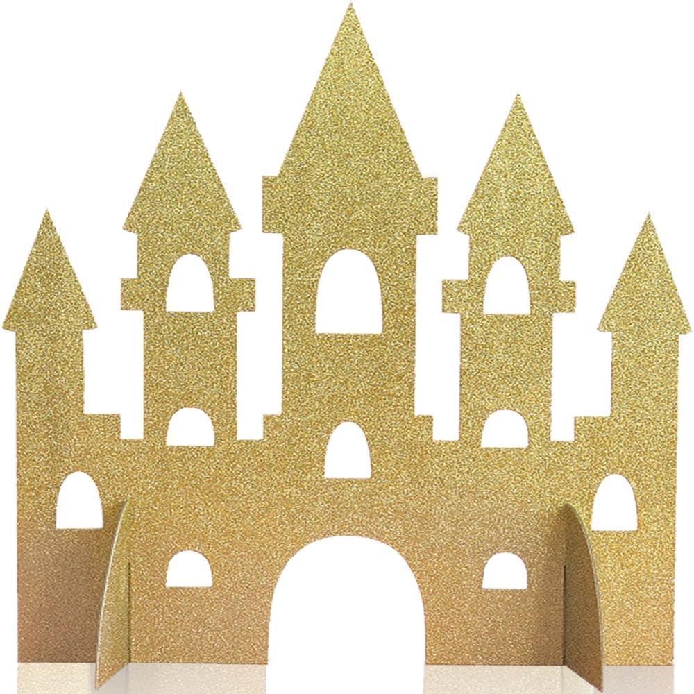 amscan Glitter Princess Castle Centerpiece - 14", Gold, 1 Pc