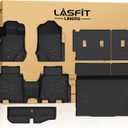 LASFIT Floor Mats & Cargo Liner Set for Ford Bronco 4-Door 2021-2026, Full Covrage Floor Liners + Cargo Mat + Backrest Mats + Underfloor Storage Mat, Heavy Duty All Weather TPE Interior Protection