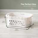 IRIS USA Plastic Laundry Basket 1.5 Bushel (50L), Built-In Handles, White, 50L - 1 Pack