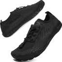 Water Shoes for Men and Women, Barefoot Aqua Socks, Wide Fit Beach Swimming Pool Shoes, Anti-Slip Outdoor Walking Hiking Kayaking Diving Surfing (Black)