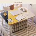Foldable Laptop Desk for Bed, Bed Laptop Table, Foldable Portable Lap Bed Tray, 23.6 Inch Floor Table for Drawing, Reading and Writing, Bamboo
