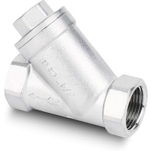 Industrial Plumbing Y Strainers NPT Female 3/ 4", Heavy Duty 304 Stainless Steel Y-Strainer, Y-Shaped Filter Valve Connector with 80 Mesh Screen to Remove Excess Impurities for Water Oil Gas DN20