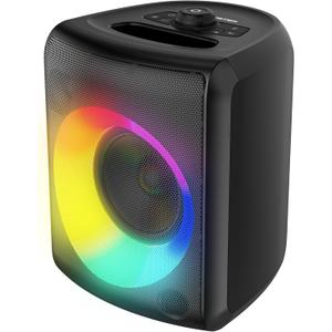 Monster Musicbox Bluetooth Speaker, 60W Loud Portable Wireless Speaker with Dynamic RGB Lighting, Speakers for Outdoor Indoor, Stereo Sound, 12H Playtime, IPX5 Water Resistant, Supports TF Card, AUX, Black
