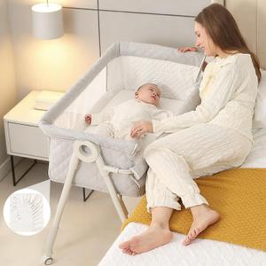 Baby Bassinet Bedside Sleeper - More Safer Height Adjustable Bassinet with Crib Sheet, Easy to Clean, Stable Bedside Crib with Wheels, Carry Bag and Comfy Mattress, Grey, 
Product Dimensions	35"L x 20.5"W x 22.63"H