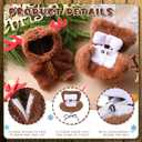 17 cm Christmas Doll Clothes with Seat, Cute and Functional Xmas Outfit with Accessories for Doll Fans and Collectors, Christmas Car Desk Office Decor(Brown,Reindeer)