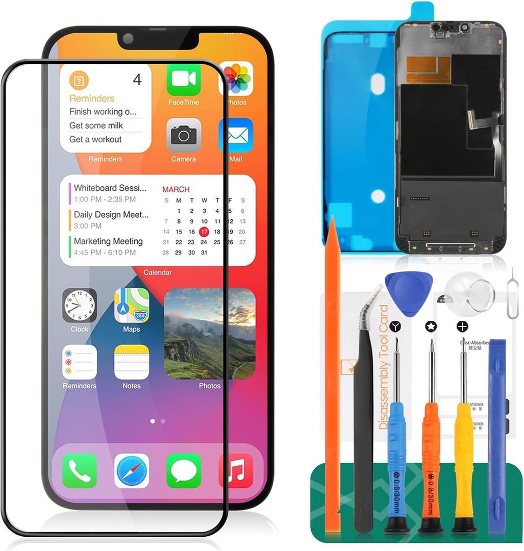 TFT for iPhone 13 Pro Max Screen Repair for iPhone 13 Pro Max LCD Digitizer Replacement for iPhone 13 Pro Max Display Screen Touch Assembly Replacement A2484 A2643 A2641 A2644 A2645 (Original Size)