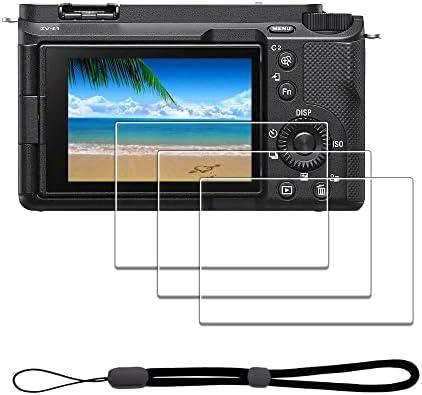 iDaPro Screen Protector for Sony Alpha A6700 A7C II 7C II A7CII / 6700 ZV-E1 ZVE1 & Hand Lanyard [3+1 Pack] Tempered Glass Easy Installation
