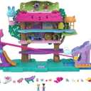 Polly Pocket Doll House with 2 Micro Dolls, Toy Car, Doll Furniture & 4 Pets, Expandable Pet Adventure House