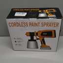 Cordless Paint Sprayer for Dewalt 20V MAX Battery, HVLP Spray Paint Gun with Brushless Motor and 4 Copper Nozzles & 3 Spray Patterns (Battery Not Included) (Yellow)