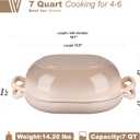 VORRINGARD Enameled Cast Iron Sourdough Bread Oven, Dutch Oven, Loaf Cast Iron Bread Pan for Homemade Bread Baking, Meatloaf Pan with Lid, 7QT, Latte