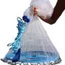 Lawaia Throw Net Saltwater Fishing Cast Net Casting Nets Throw Hand Fishing Net Monofilament Size 4FT/ 5FT/ 6FT/ 7FT/ 8FT/ 9FT/ 10FT/ 11FT/ 12FT Radius