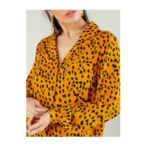 Dokotoo Women's Casual V Neck Alicia Floral Print Smocked Long Sleeve Chiffon Blouses Bohemian Top Shirts, Large