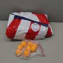 2 in 1 American Flag Pool Float & Pong Game Table with 8 Balls, 6x3 Ft Patriotic Inflatable Lounger for 4th of July Pool Parties, Summer Water Games and Adult Backyard BBQ Pool Party ((No Include Cup)