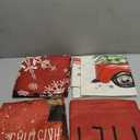 Double-Sided Print Christmas Pillow Covers 20''x20'', Set of 4, 8 Christmas Patterns Christmas Tree, Snowman, Snowflakes, Merry Christmas, Deer, Santa Claus,Truck, Let It Snow, Soft Linen Material