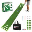 Toptoo Golf Putting Mat with 2 Adjustable Putters, 4 Balls, 1 Portable Bag - Portable Indoor & Outdoor 9.84ft Golf Putting Practice Green for Home Backyard, Office, Party Games