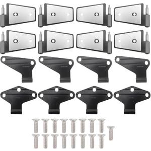 AUTOKAY Body Door Hinge Replacement Set for Jeep Wrangler JK 2007-2018 Black Powder Coat 16 Pcs Door Hinge Kit