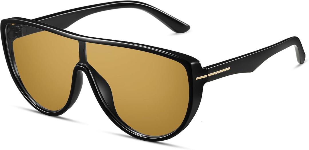 Oversized Aviator Sunglasses for Women, Retro Shield 70s Vintage | big round sun glasses trendy, fashion accessory, CL013