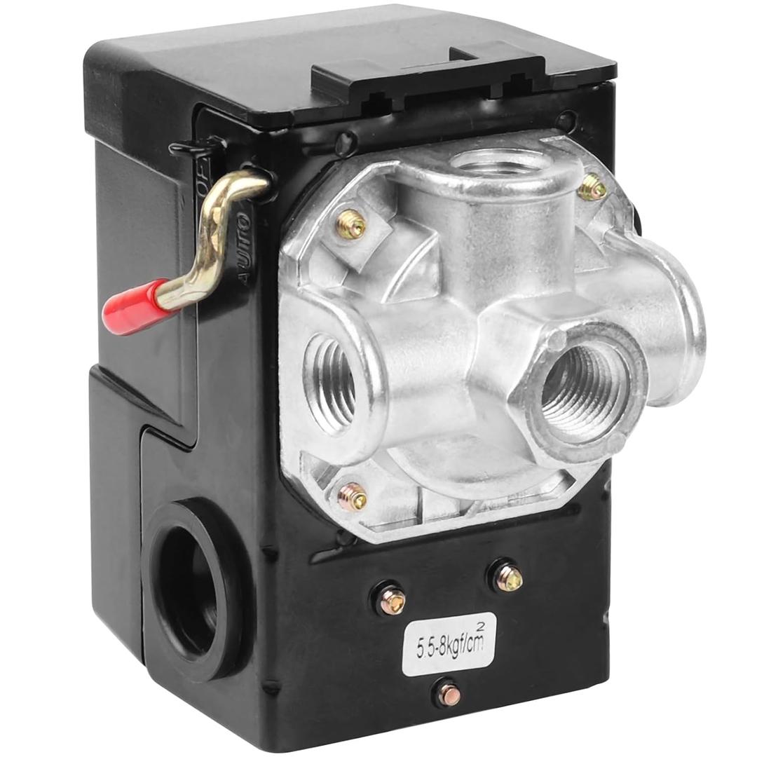 LF10-4H Pressure Switch, 95-125 PSI 20A Air Compressor Pressure Switch Replacement with 4 Port NPT1/4 Compression Unloader Valve Connection