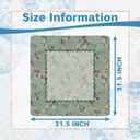 Vintage Green Chinoiserie Floral Bird Mahjong Mat for Table 31.5 x 31.5 in, Gifts for Mahjong Players, Oriental Chinese Plum Blossom Anti-Slip Table Cover Tablecloth for Poker Board Card Game
