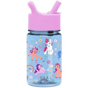 Simple Modern My Little Pony Kids Water Bottle Plastic BPA-Free Tritan Cup with Leak Proof Straw Lid | Reusable and Durable for Toddlers, Girls | Summit Collection | 12oz, Garden of Rainbows