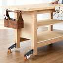 Caster Wheels, 2.5 Inch Workbench Casters Set of 8 Heavy Duty - 600 Lbs Capacity Retractable Swivel Castors with No Noise Polyurethane Wheels, Easy to Install for Tables Legs, Work Bench & Tool Carts