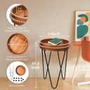 Outdoor Side Table Round Small Accent Table Wood Patio Side Table, Round, 13-inch diameter, 19.4-inch height