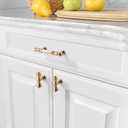 Asidrama 10 Pack 3 Inch (76mm) Brushed Brass Kitchen Cabinet Handles, Gold Cabinet Pulls Kitchen Cabinet Hardware for Cupboard Drawer Pulls