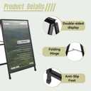 A Frame Sign 36x 48'' Sandwich Board Heavy Duty Double-Sided Sidewalk Signboard Folding Holder Outdoor Pavement Sign for Businesses Store Signs (Frame only),Black