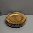 MAONAME 13" Gold Charger Plates, Round Reef Chargers for Dinner Plates, Plastic Plate Chargers for Table Setting, Wedding Decor, Set of 12