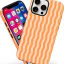 Magnetic for iPhone 14 Pro Max Case Cute Wavy Stripes Phone Case, Orange