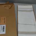 Solino Home Linen Table Runner 48 Inches - 100% Pure Linen Natural and White French Stripe Table Runner 14 x 48 Inch Ideal for Dresser and Coffee Tables - Summer