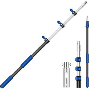 Pool Pole Telescopic 16FT Heavy Duty Aluminum, 16 Ft Extension/Extendable Telescoping Tool for Above Ground/Inground Swim Cleaning Supplies Accessory, Skimmer/Brush/Net/Vacuum Head/Leaf Rake/Mesh etc