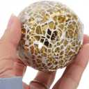 Amosfun 4Pcs Mosaic Glass Balls 3.1 Inch Decorative Orbs for Bowls Table Vases Home Decor Accents Silver and Gold