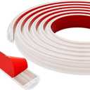 Shower Threshold Water Dam Shower Water Guard - 118 Inch Flexible Collapsible Waterproof Adjustable Bathroom Seal Strip, Self-Adhesive Shower Door Bottom Guard for Bathtub, Tile & Floor (Transparent)