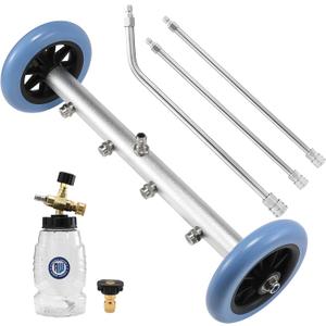 RIDGE WASHER Pressure Washer Undercarriage Cleaner, 16 Inch Under Car Washer with Chemical Injector Bottle, Undercarriage Power Washer with Straight Extension Wand, 4000 PSI