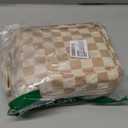 62PCS Aesthetic School Supplies, Cute Back to School Supplies College Essentials Preppy Stationary Set with Large Pencil Pouch Case, Pastel Highlighters Gel Pens Mechanical Pencils for Student Girls (Beige Checked)