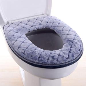 Toilet Seat Cushion - Soft, Thicker, Warmer Washable Covers with Zipper - Home Reusable (Gray)