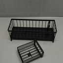 304 Stainless Steel Black Draining Holder for Kitchen Sink By Your Side, Sponge Holder for Sink with High Brush Holder, Kitchen Sink Storage Helper, Sink Caddy Organizer with Knife, Fork, Chopsticks