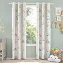 PINNKKU Blackout Boho Rainbow Curtains for Kids, 90% Blackout Curtains for Girls Bedroom Nursery, 42" x 63", Grommet Thermal Insulated Room Darkening Curtains, Set of 2 Panels (Off White)