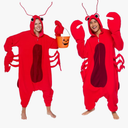 Funziez! Sea Creatures Onesie Lobster, Clown Fish, Hammerhead Shark, Octopus, Squid - Plush Adult Animal Costume Jumpsuit M
