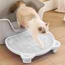 SpaceTime Cat Litter Mat Litter Trapping Mat,20.08"x15.94"x3.54"Large Dual-Layer Cat Litter Box Mat for Kitty,Floor Protection,Waterproof Urineproof(White)