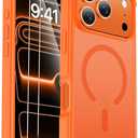 for iPhone 17 Pro Case [Compatible with MagSafe] [2X Screen Protectors][Military Grade Drop Tested] Heavy Duty Magnetic Phone Case for iPhone 17 Pro 6.3",Orange