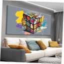 Suconvng Large Abstract Wall Art Graffiti Cube Wall Art Picture Painting Canvas Art Wall Decor Artwork Print Picture For Bedroom Multicolor Office Home Wall Decor Artwork 29 X 58 In