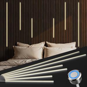 LED Recessed Lighting for Slat Wall Panels - 6PCS Self-Adhesive Dimmable LED Light Strips, 3000K Warm White with Touch Control, for Wood Wall Panels, Stairs, Headboard, Under Cabinet Decor LED Recessed Lighting for Slat Wall Panels - 6PCS Self-Adhesive Dimmable LED Light Strips, 3000K Warm White with Touch Control, for Wood Wall Panels, Stairs, Headboard, Under Cabinet Decor