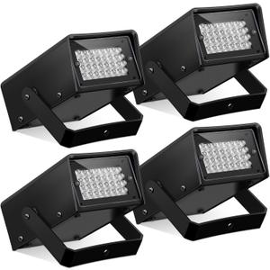 Treela 4 Packs Strobe Party Lights, Bright LED Strobe Stage Light Mini Party Lights Adjustable Flash Speed Control for Party Stage Club Disco Bar Halloween Decoration(White,32 LED)