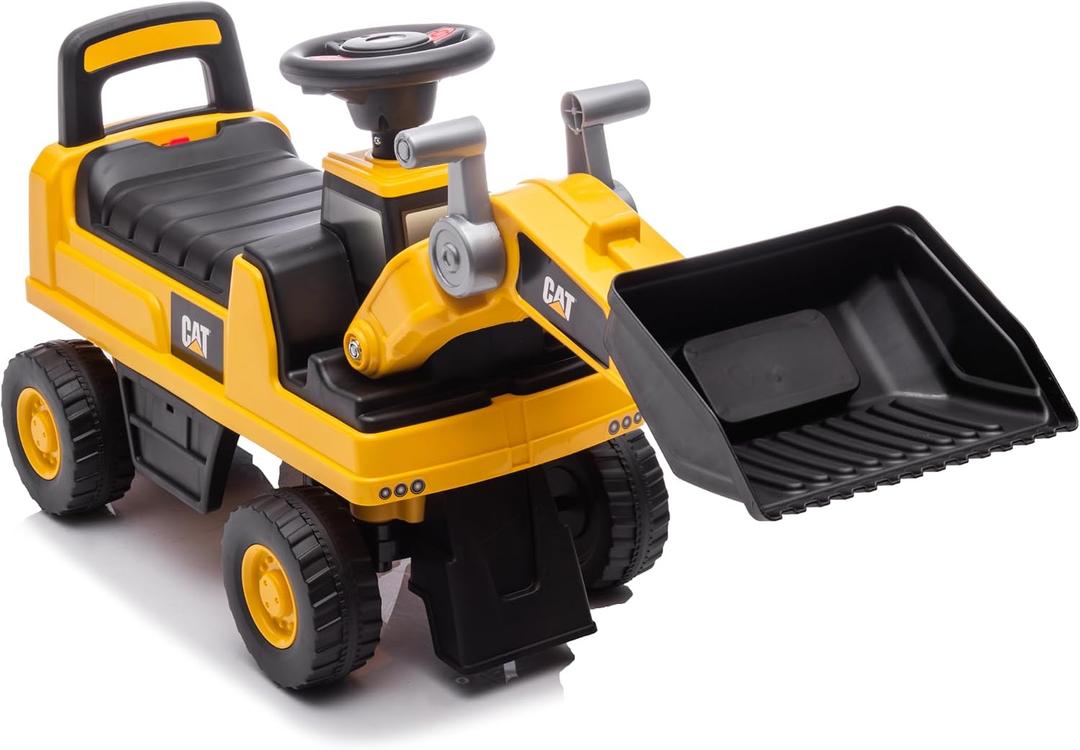 Best Ride On Cars CAT Front Loader Push Car – Licensed Caterpillar Ride-On Digger Toy for Kids with Rotating Bucket & Under-Seat Storage – Construction Vehicle for Toddlers, Small
